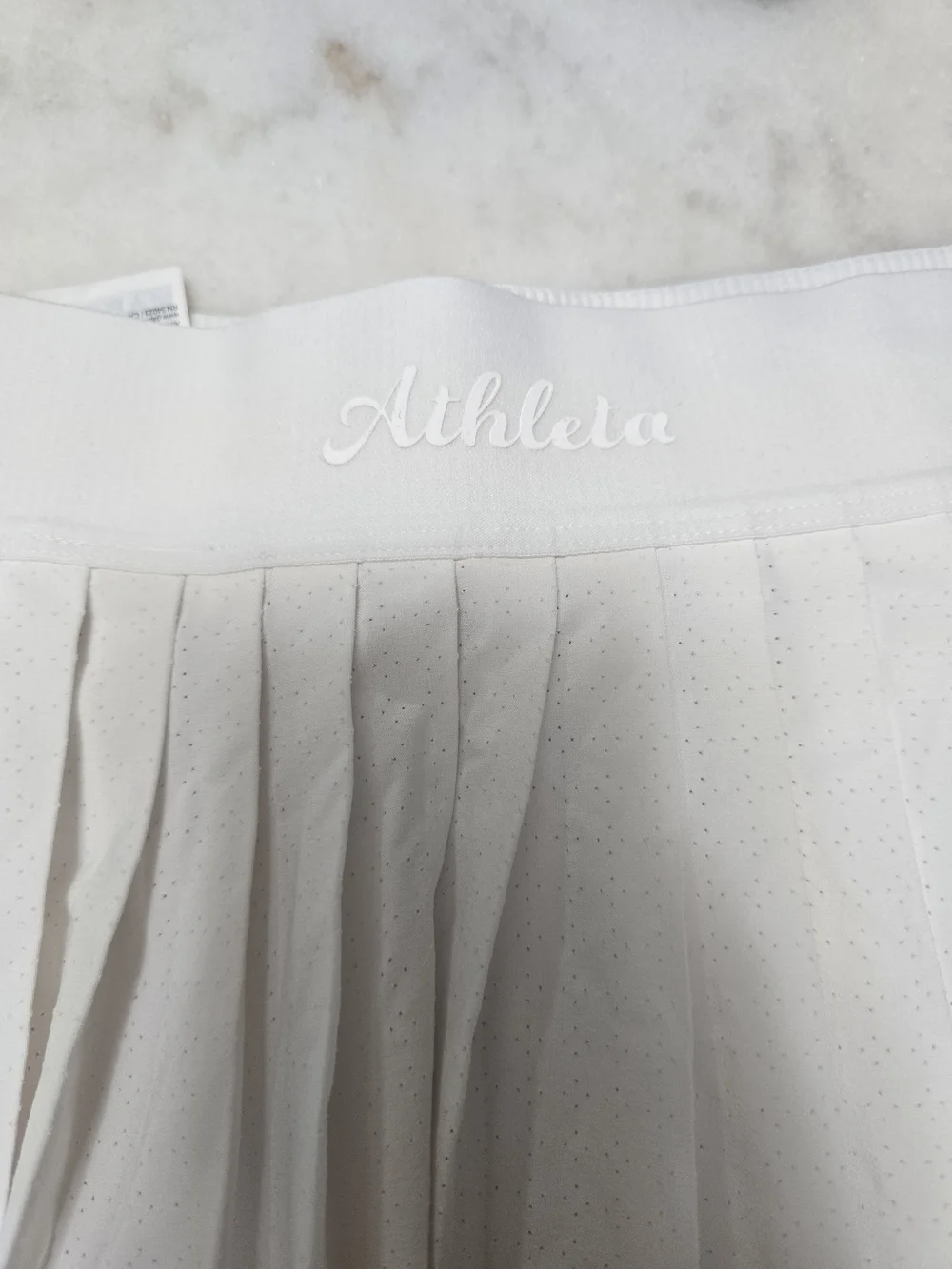 Athleta White Pleated Mini Skirt